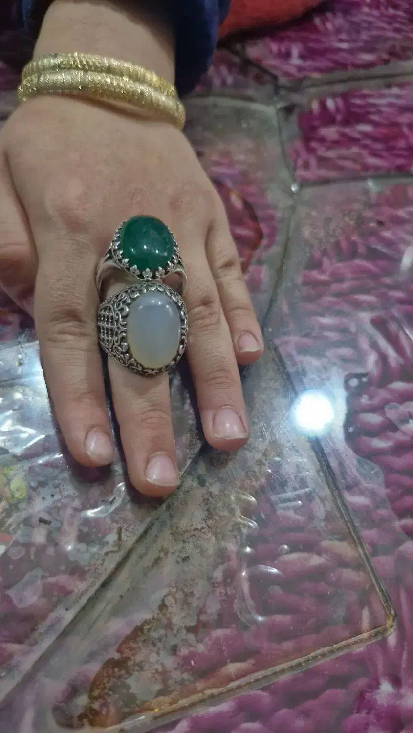 دوعدد انگشتر نقره عقیق  هریک۱۵۰۰تومان|جواهرات|لردگان, |دیوار