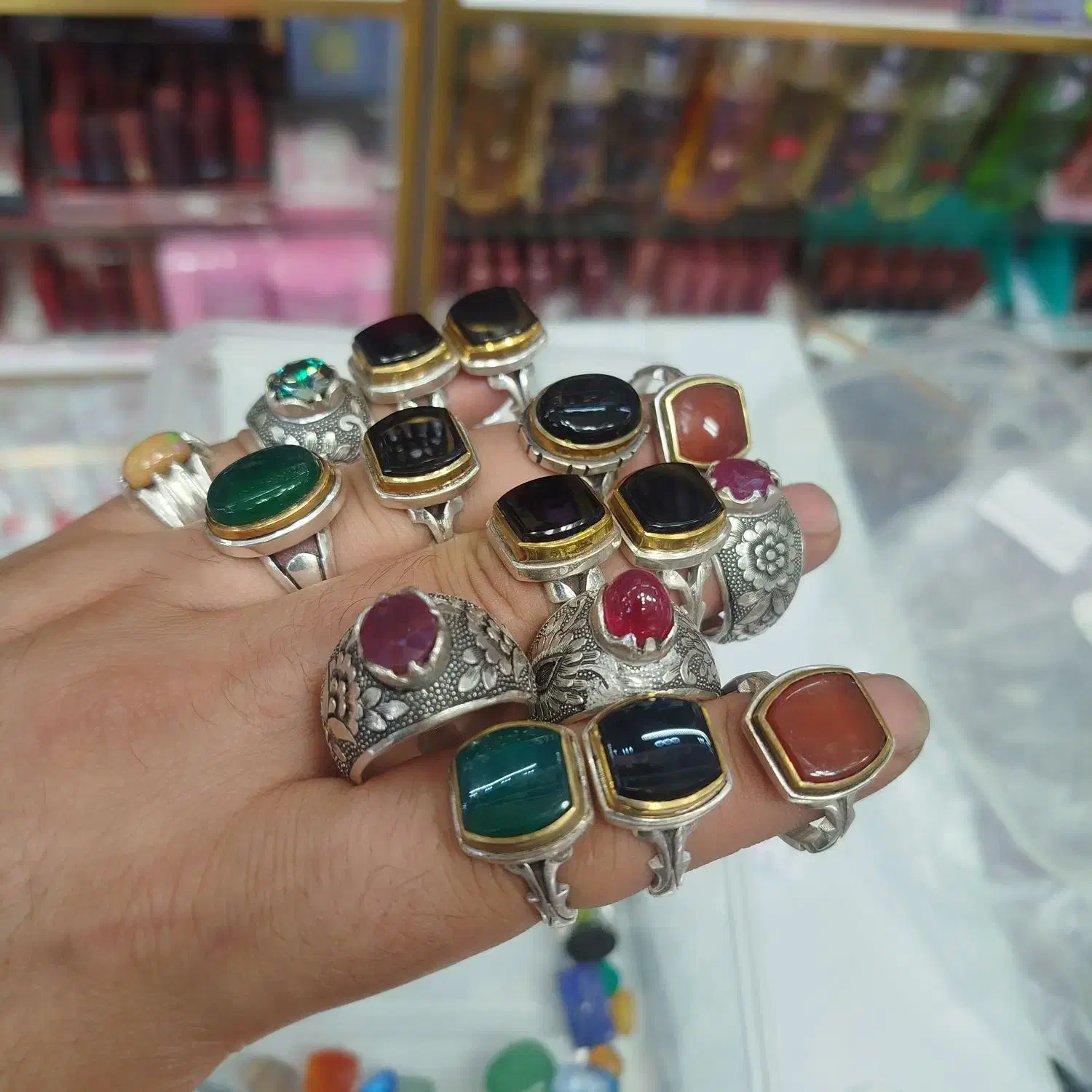 177 گرم انگشتر نقره دستساز فاخر و اعلا فروش یکجا|جواهرات|اسلامشهر, مطهری|دیوار