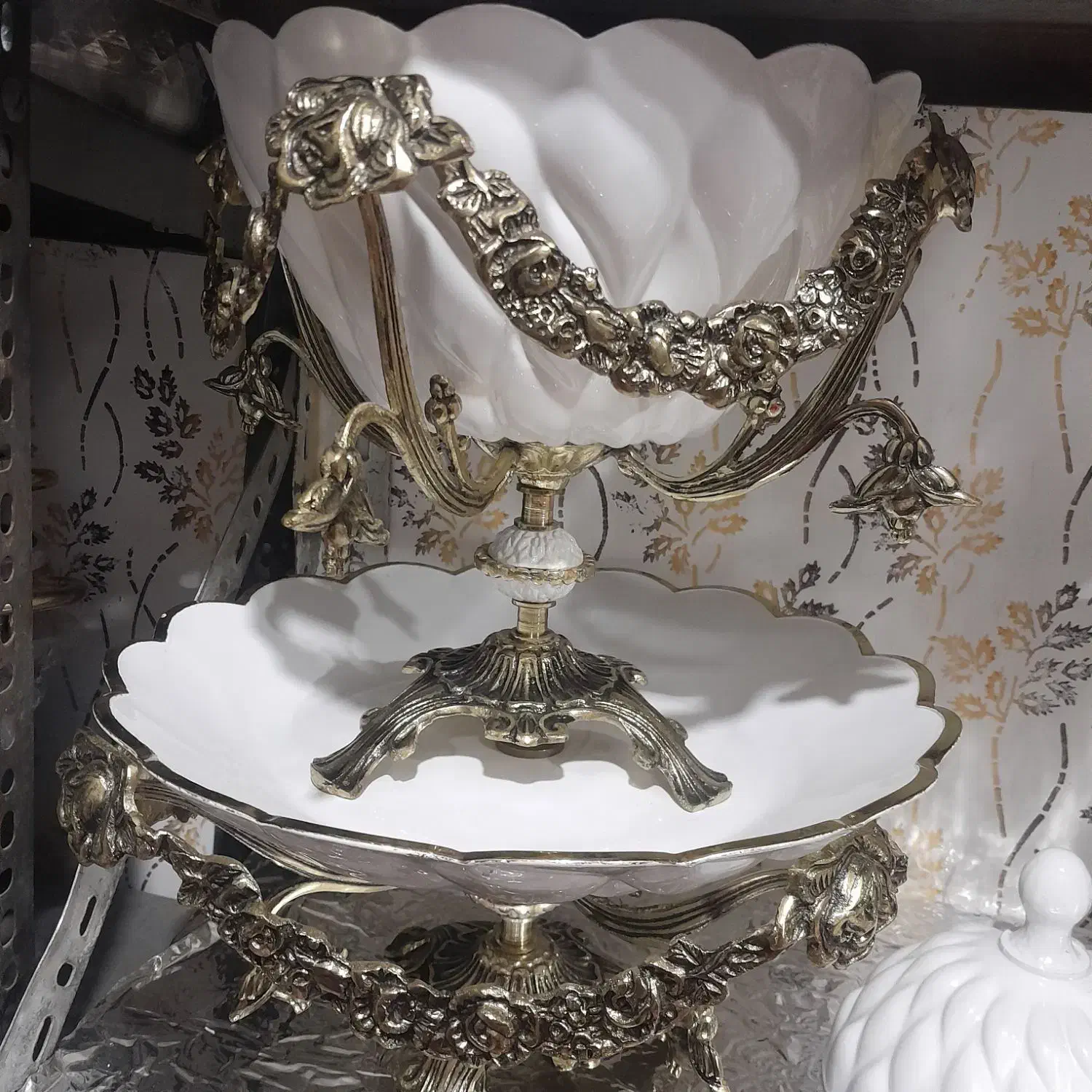 ست چهار تایی پایه برنز اصل نو|ظروف سرو و پذیرایی|مشگین شهر, |دیوار