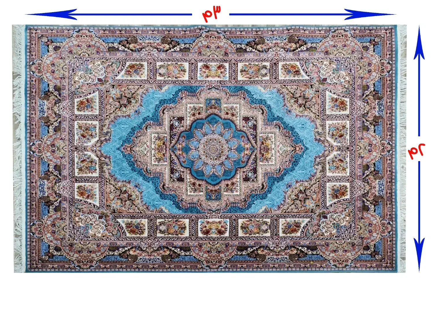 کناره سه متری دستبافت|فرش|آران و بیدگل, |دیوار