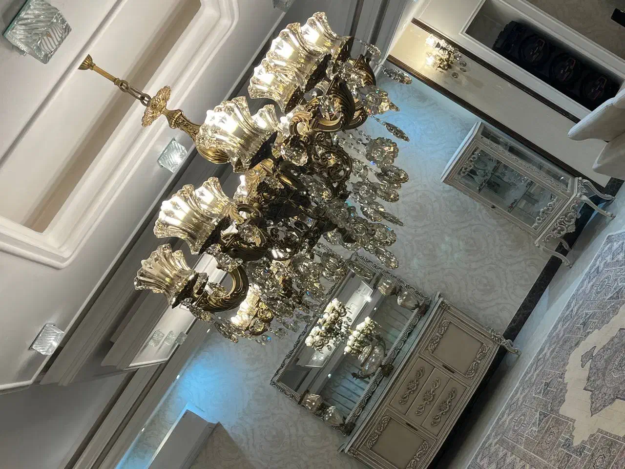 ۳عددلوسترتمام برنز۱۵شاخه|لوستر و چراغ آویز|شاهدشهر, |دیوار