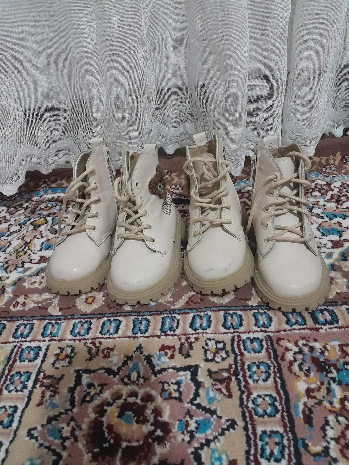 دو جفت نیم بوت دخترانه|کفش و لباس بچه|پائین جام, |دیوار