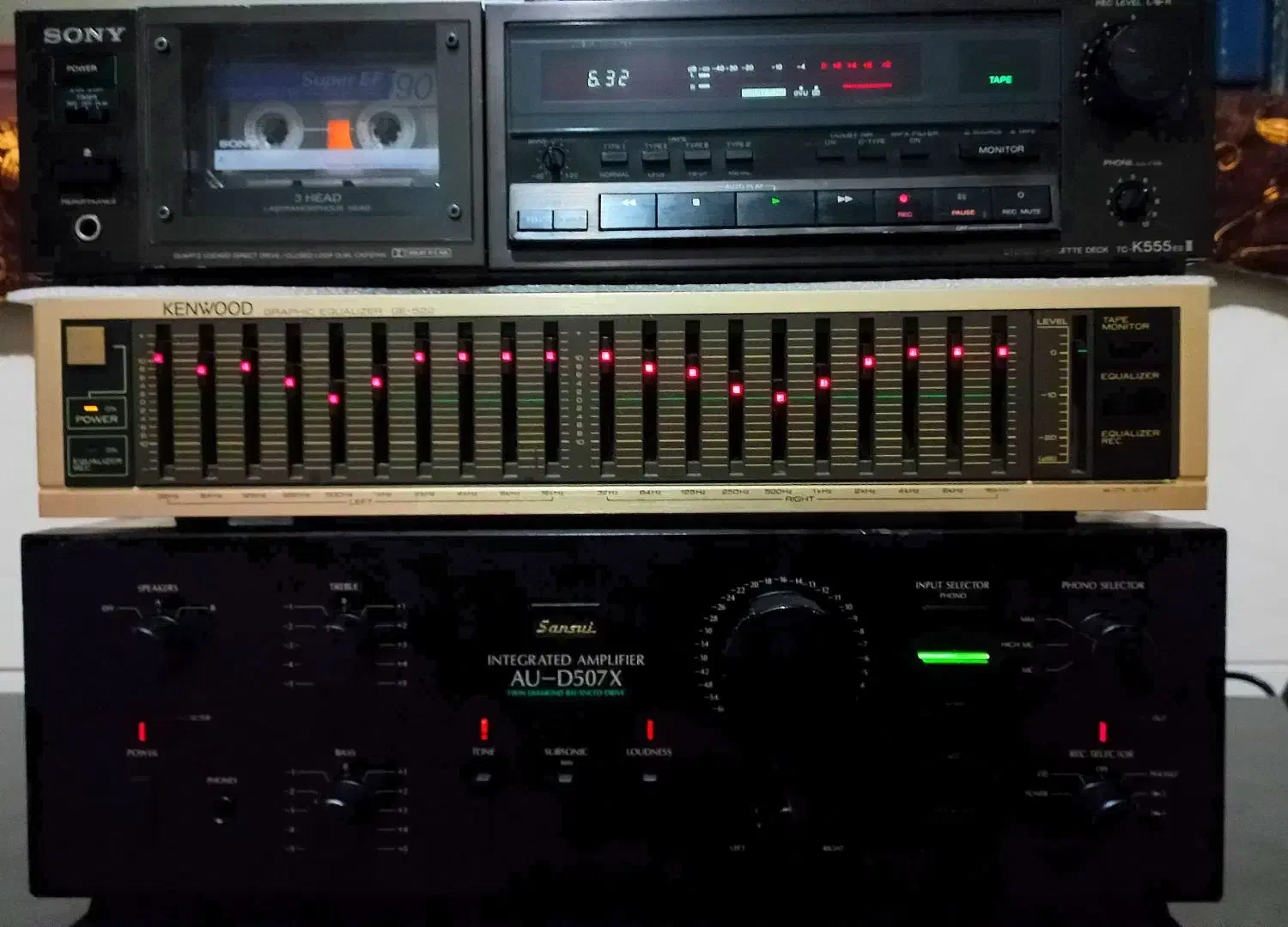 آمپ سنسویی و اکولایزر کنوود ودک3هد سونی|سیستم صوتی خانگی|اسلام‌شهر, شهرک مهدیه|دیوار