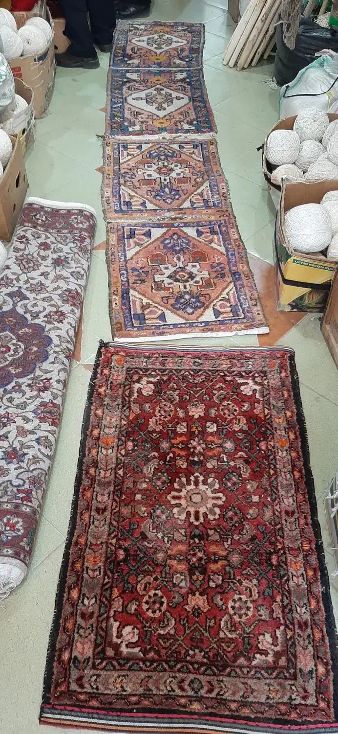 ۴تخته فرش پشتی یک عدد خرک بیست گره|فرش|اراک, |دیوار