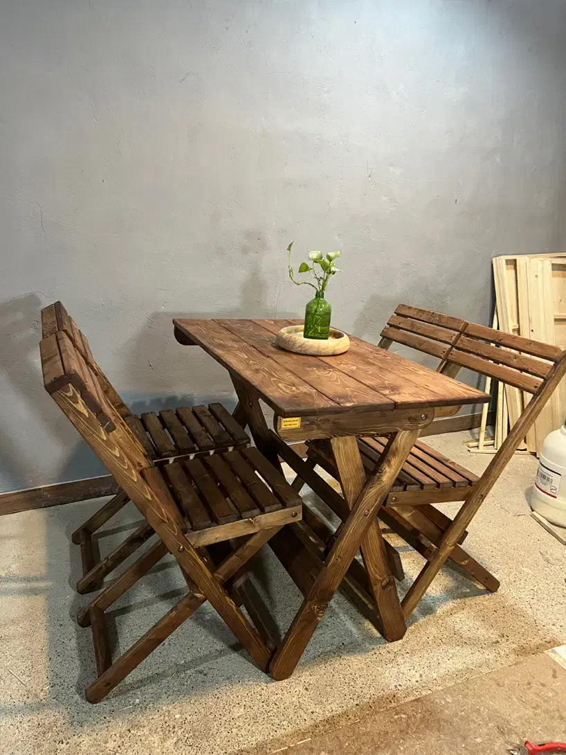 تاشو چهار نفره چوبی|میز و صندلی غذاخوری|مشهد, توس (بلوار توس)|دیوار