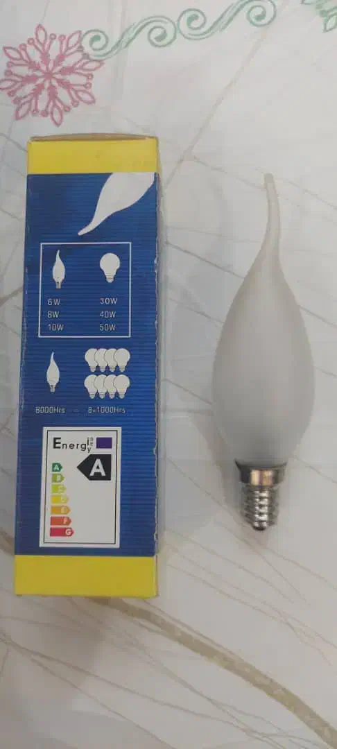 لامپ شمعی سرپیچ کوچک نو 10 عدد 7 وات آفتابی|لامپ و چراغ|رشت, خمیران زاهدان|دیوار