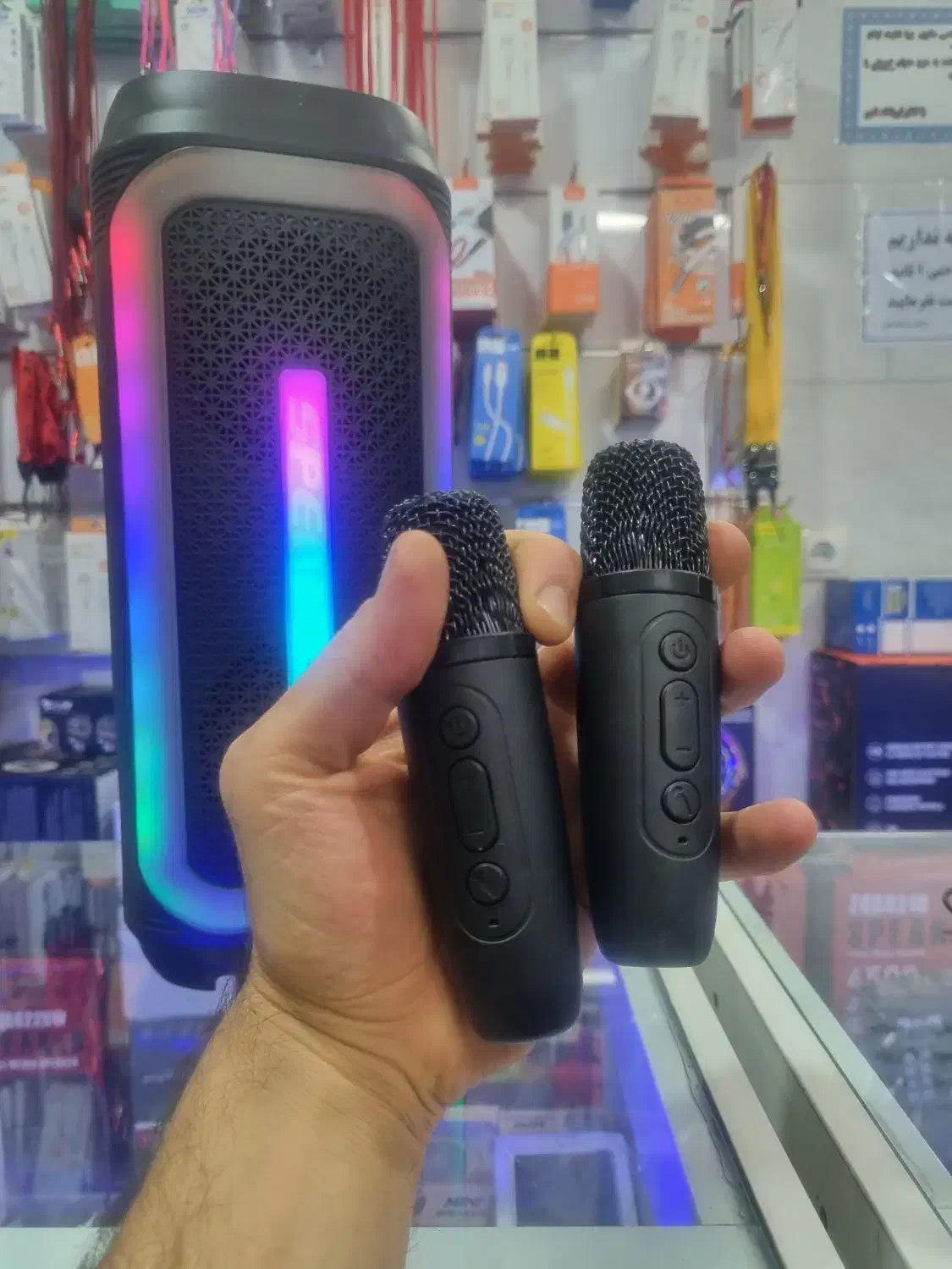 اسپیکر شارژی دو میکروفن بی سیم سوکت تایپ سی ZQ|سیستم صوتی خانگی|اصفهان, برزان|دیوار