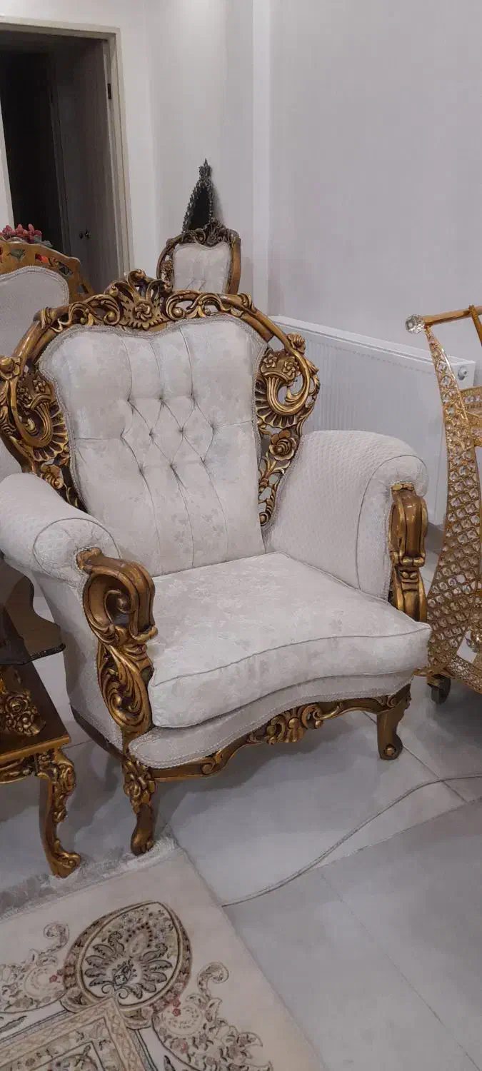 مبل چوبی استیل ۷نفره همراه ناهار خوری ۴نفره|مبلمان خانگی و میز عسلی|تهران, نعمتآباد|دیوار