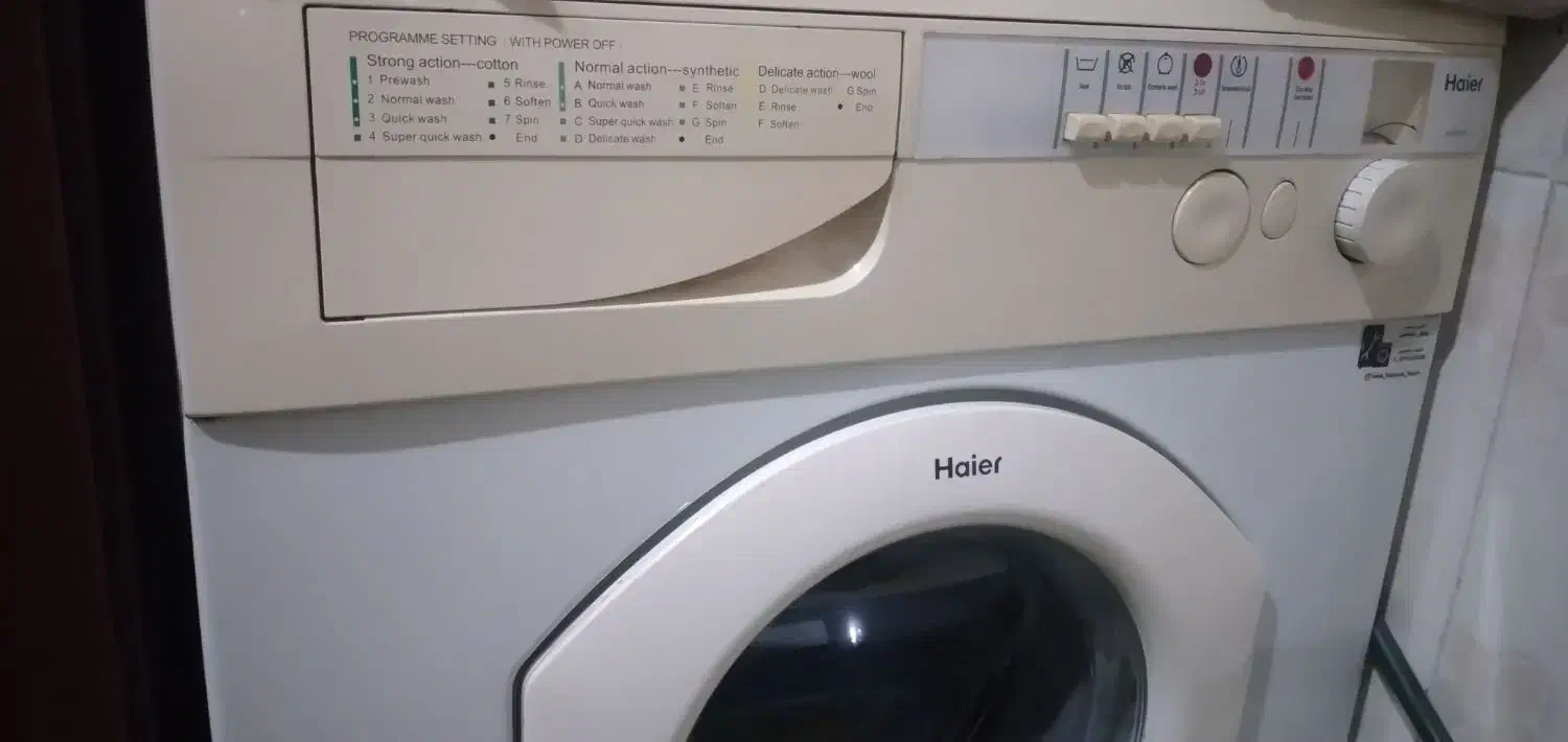فروش ماشین ۷ کیلویی لباسشویی haier|ماشین لباسشویی و خشک‌کن لباس|رشت, پل تالشان|دیوار