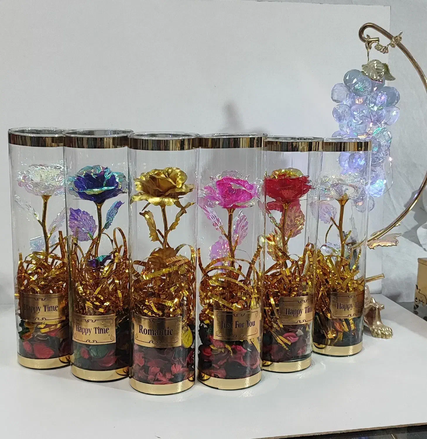 گل استوانه شیشه ای برای روز مادر|گل مصنوعی|آفتاب, |دیوار