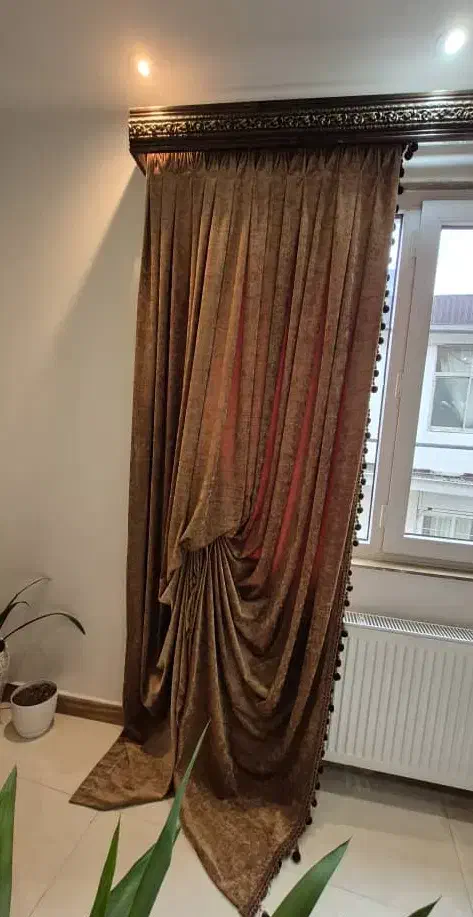 والان مخمل منگوله دار پرده|پرده، رانر، رومیزی|رشت, رودبارتان|دیوار