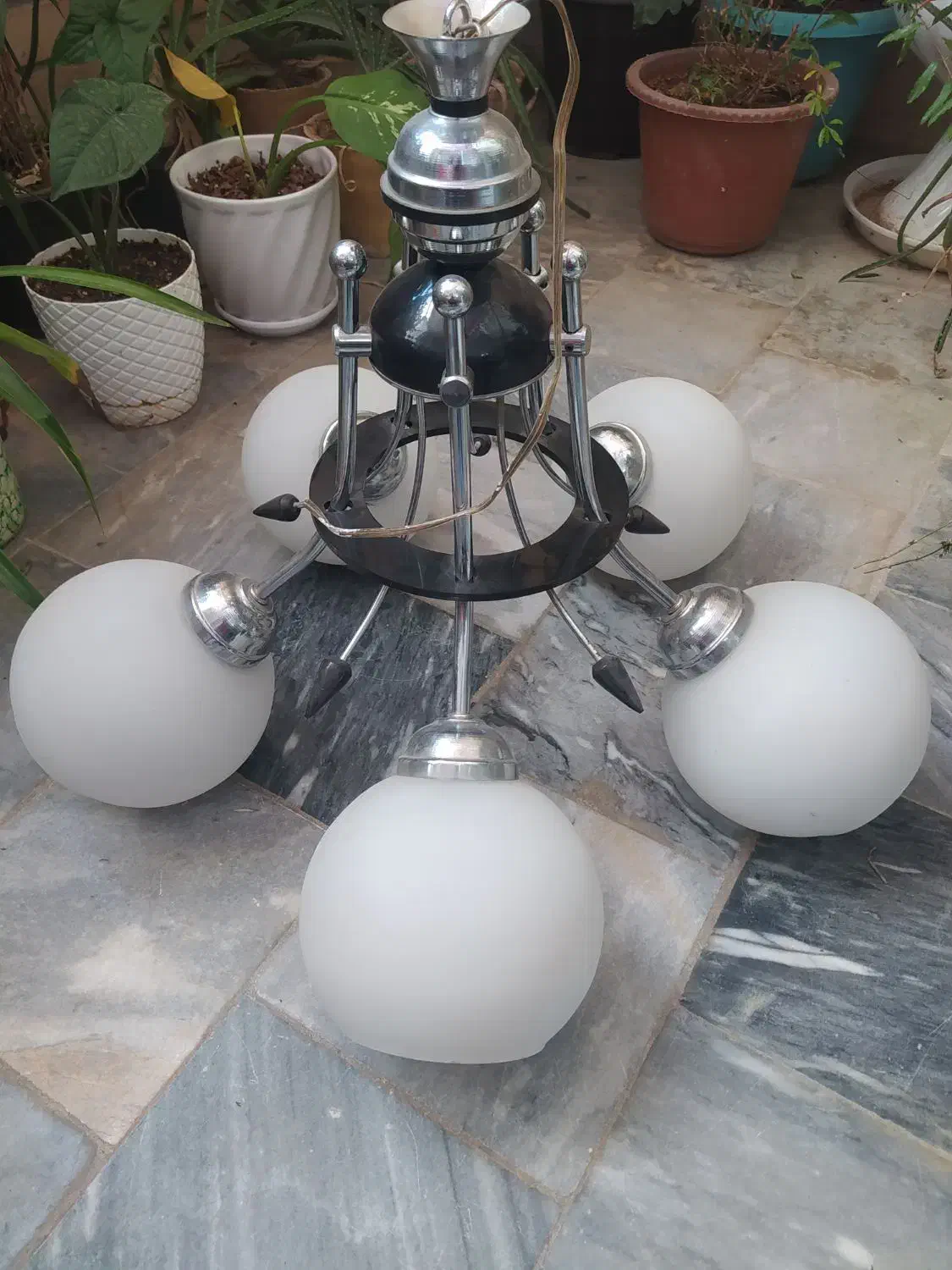 لوسترپنج شاخه ولوسترتک لامپ مدل سیب|لوستر و چراغ آویز|فولادشهر, مسکن مهر فولادشهر|دیوار