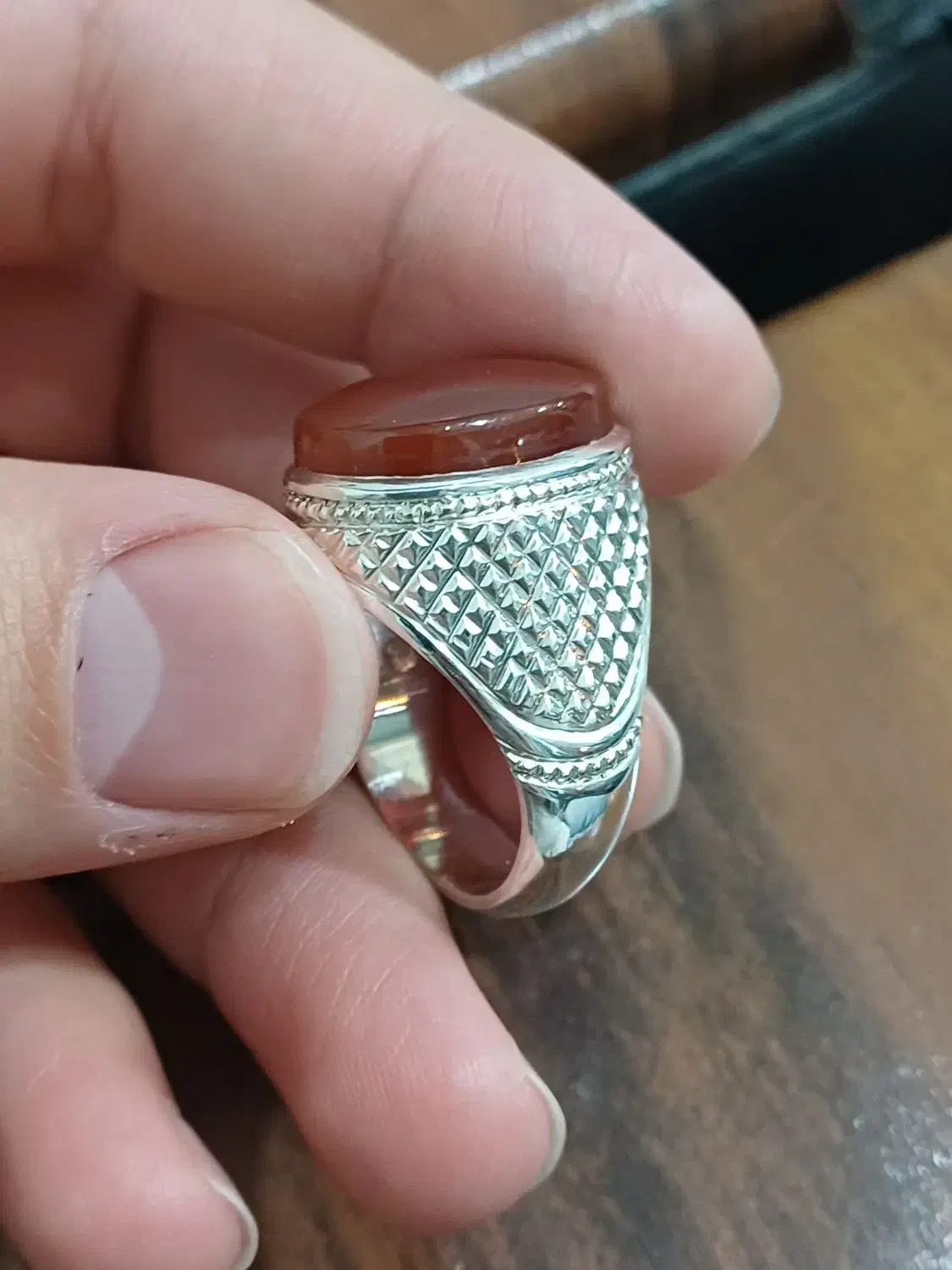 انگشتر نقره عیار 950 عقیق یمنی|جواهرات|تهران, شیخ هادی|دیوار