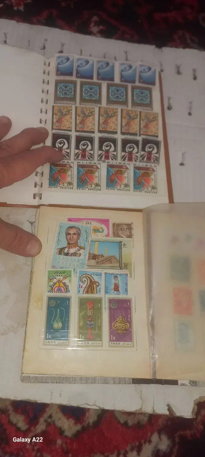 دوجلد تلبوم تمبر|کلکسیون سکه، تمبر، اسکناس|مرند, |دیوار