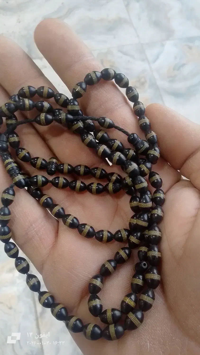 تسبیح نقره کوب اصلی|کلکسیون اشیاء عتیقه|زاهدان, |دیوار