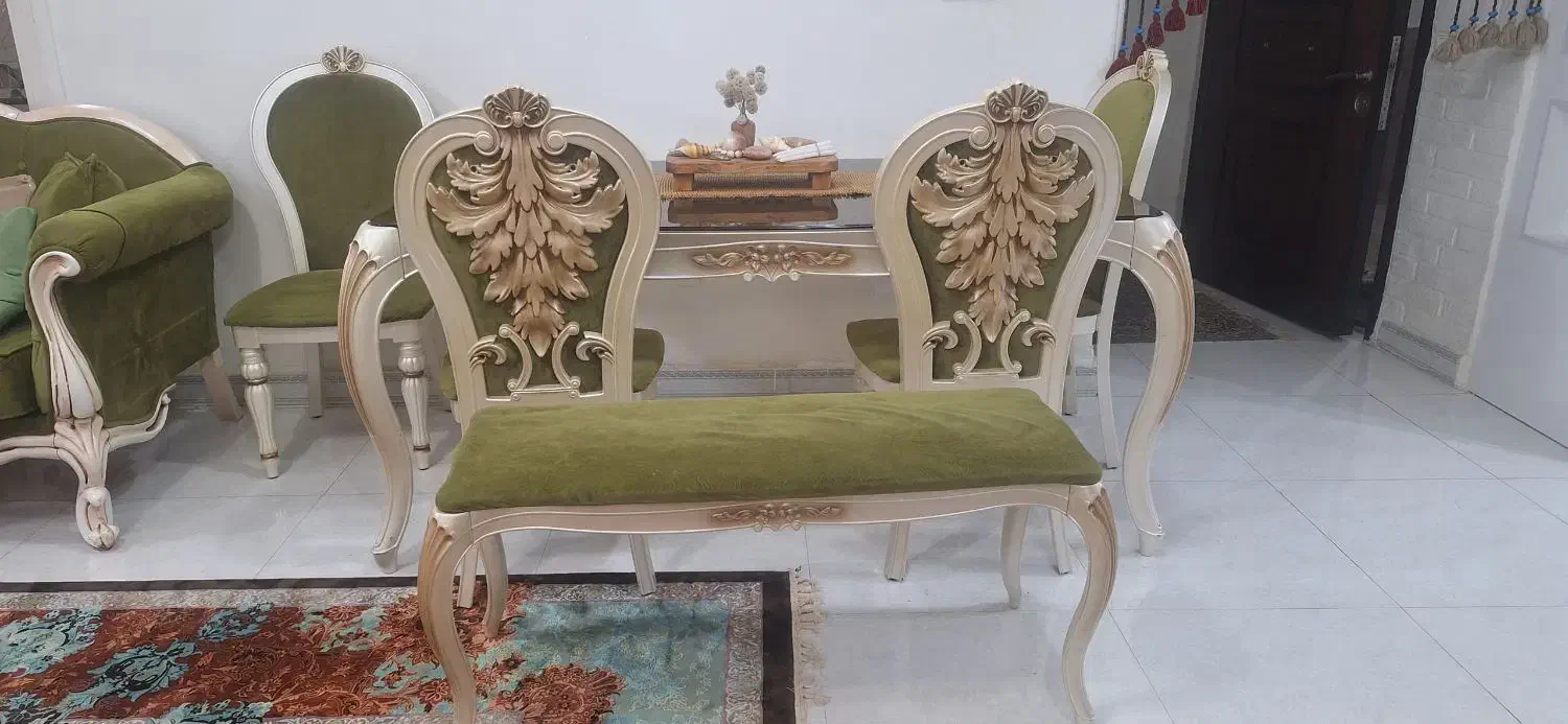 میز ناهار خوری ۶ نفره pvc شیشه مقاوم به حرارت بالا|میز و صندلی غذاخوری|اهواز, زیتون کارمندی|دیوار