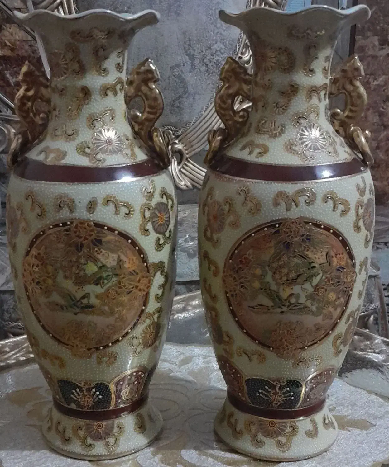 یک جفت گلدان زیرخاکی|صنایع دستی و سایر لوازم تزئینی|اصفهان, شاه پسند|دیوار