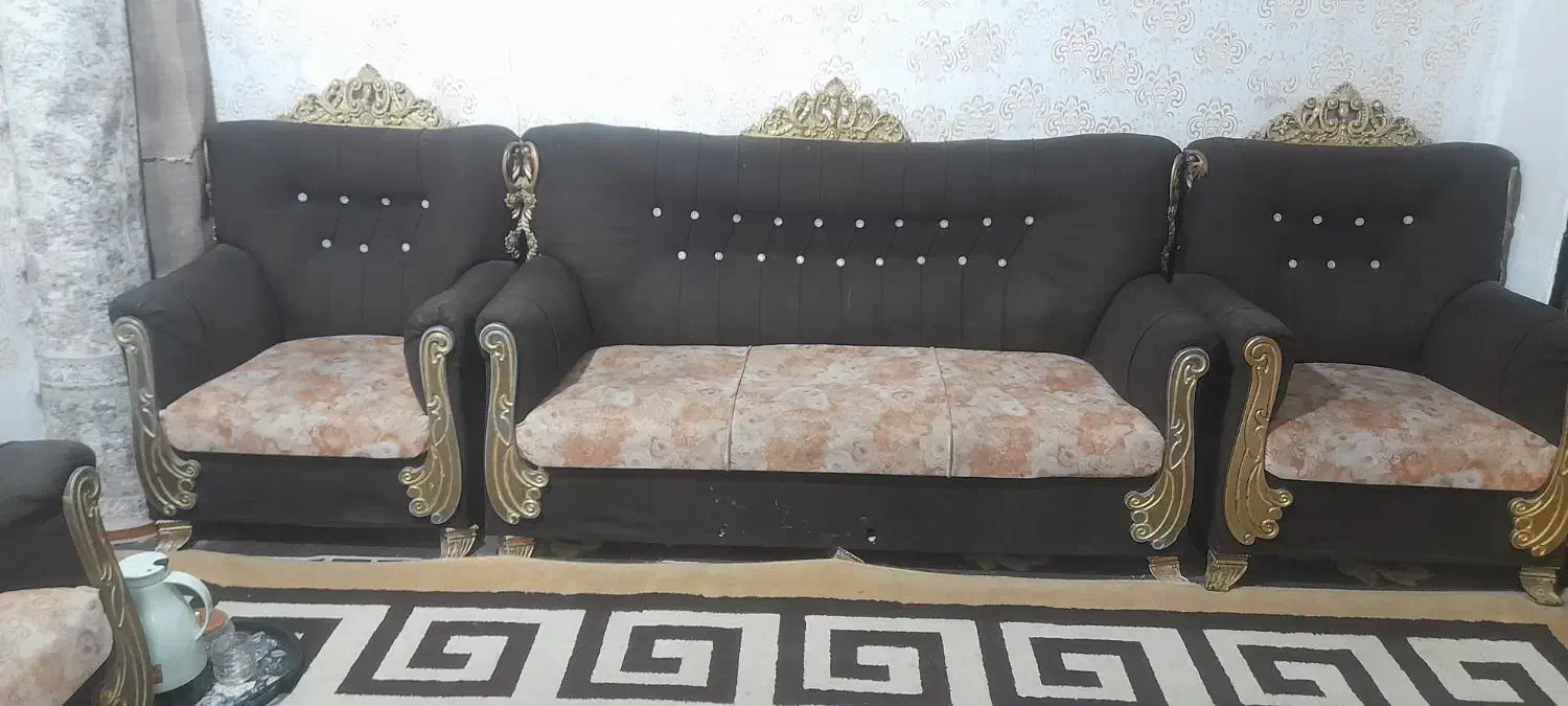 دوفرش ۱۲متری ومبلمان ۷نفره|فرش|کرخه, |دیوار