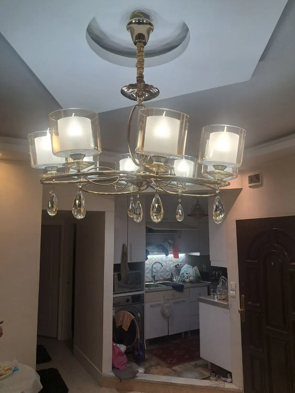 لوستر ۸شاخه شیک و سالم|لوستر و چراغ آویز|تهران, جنت‌آباد مرکزی|دیوار