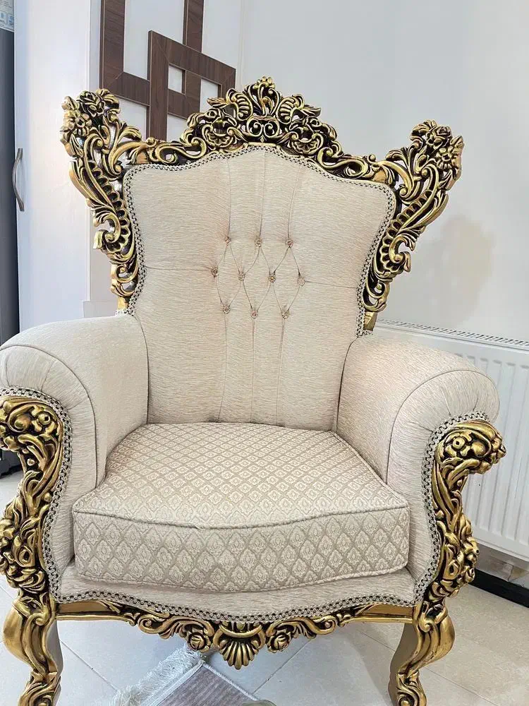 مبل سلطنتی ۹ نفره تمام چوب باکاور (نومناسب جهاز)|مبلمان خانگی و میز عسلی|قم, سالاریه|دیوار