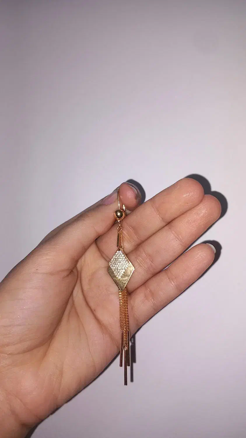 گوشواره ژوپینگ  آبکاری طلا اصل کاملا نونو|بدلیجات|قم, سرحوض|دیوار