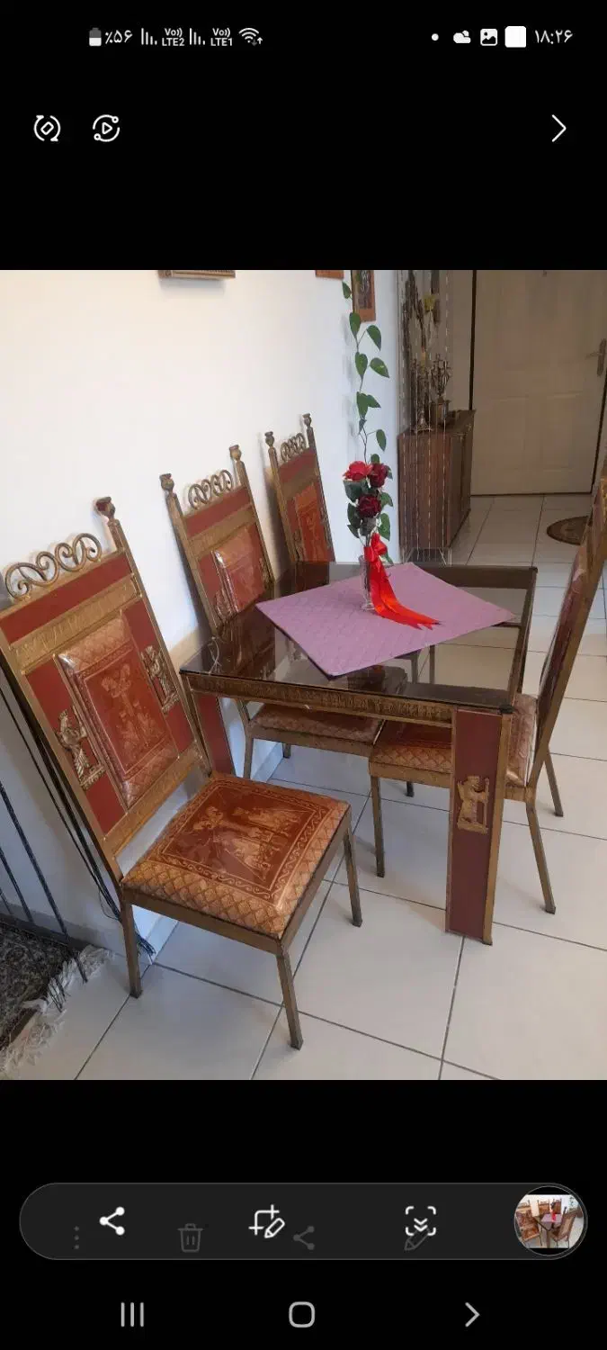 میز ناهار خوری چهار نفره فر فورژه|میز و صندلی غذاخوری|رباطکریم, رباطکریم|دیوار