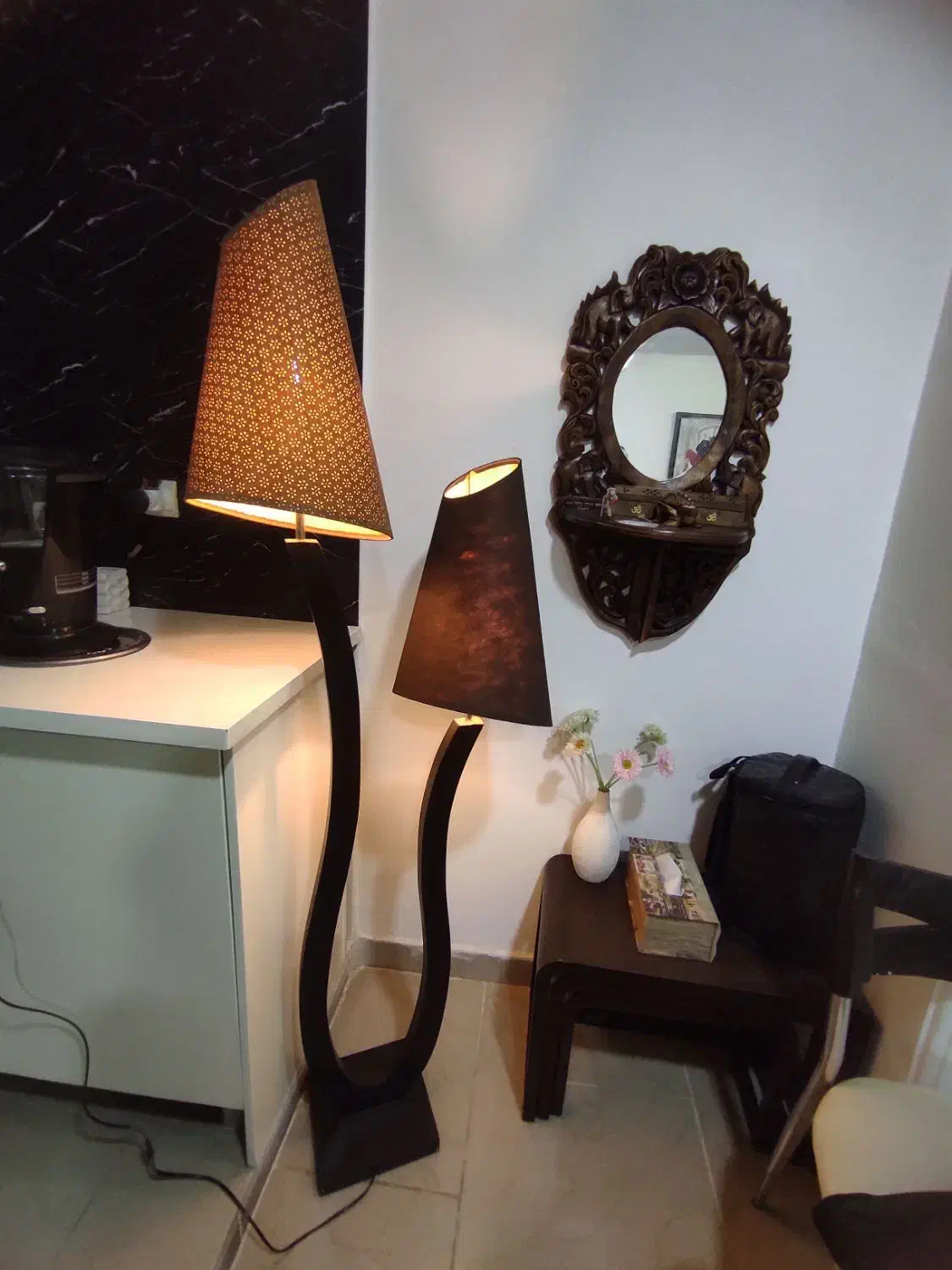 آباژور چوبی|چراغ خواب و آباژور|فردیس, قریشی|دیوار