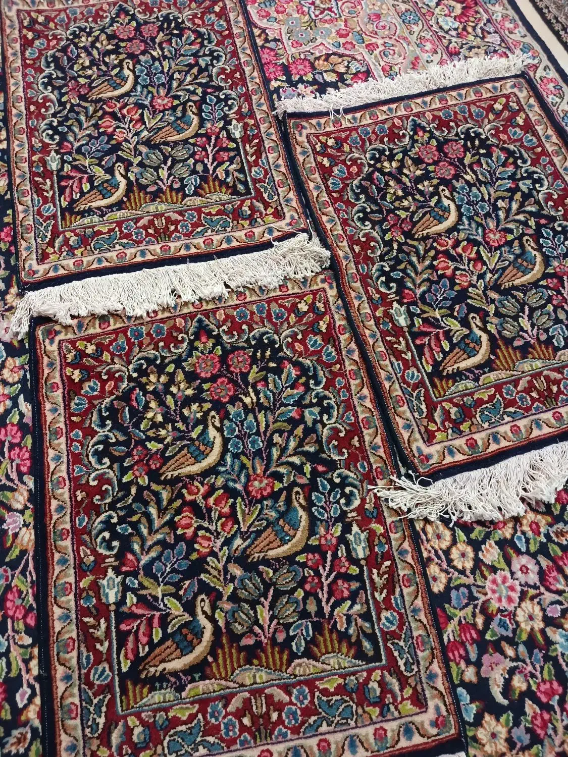 سه تاقالیچه دستباف طرح ۳کبک|فرش|کرمان, |دیوار