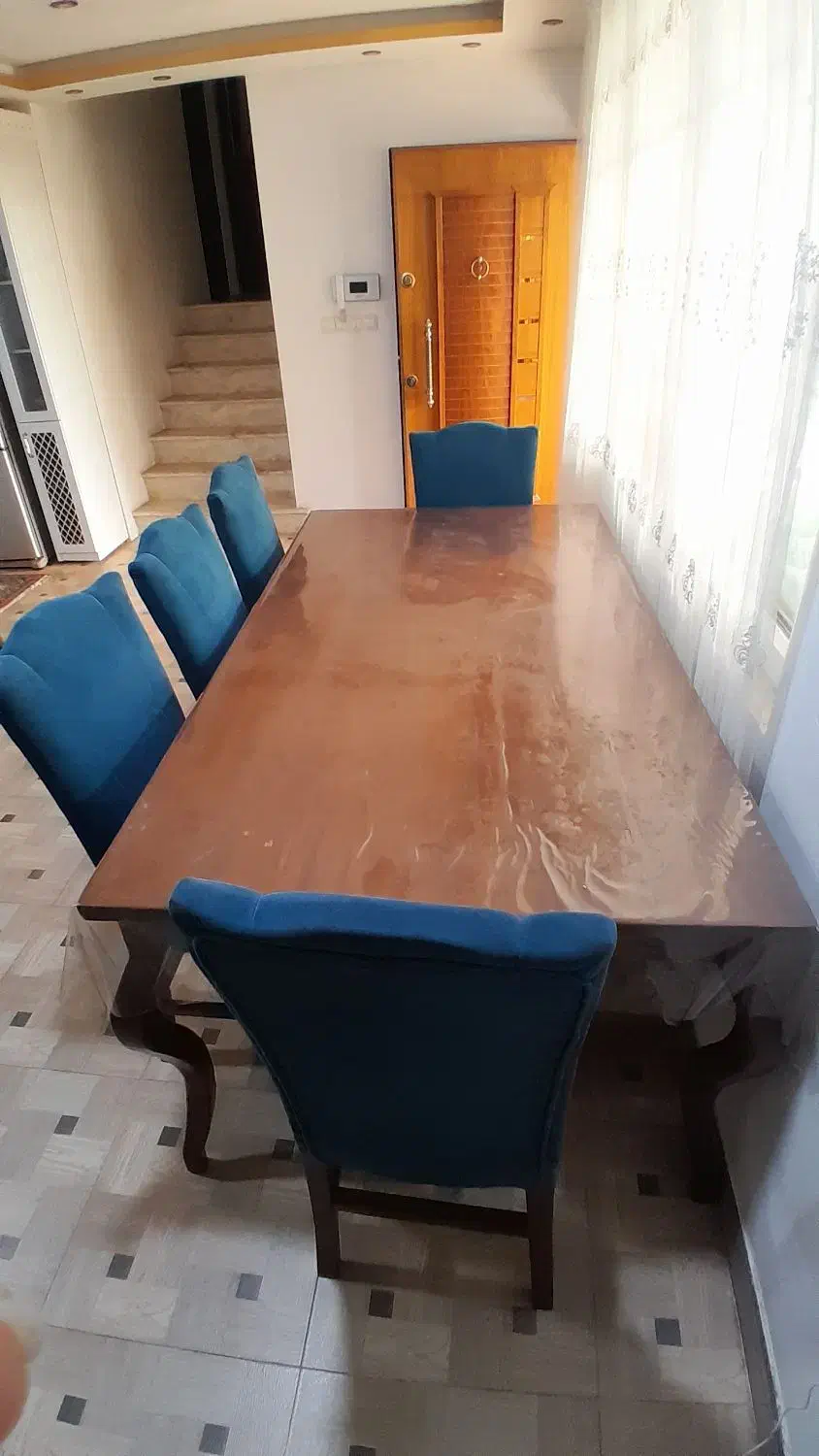 میز ناهار خوری ۸ نفره|میز و صندلی غذاخوری|لشت نشا, |دیوار