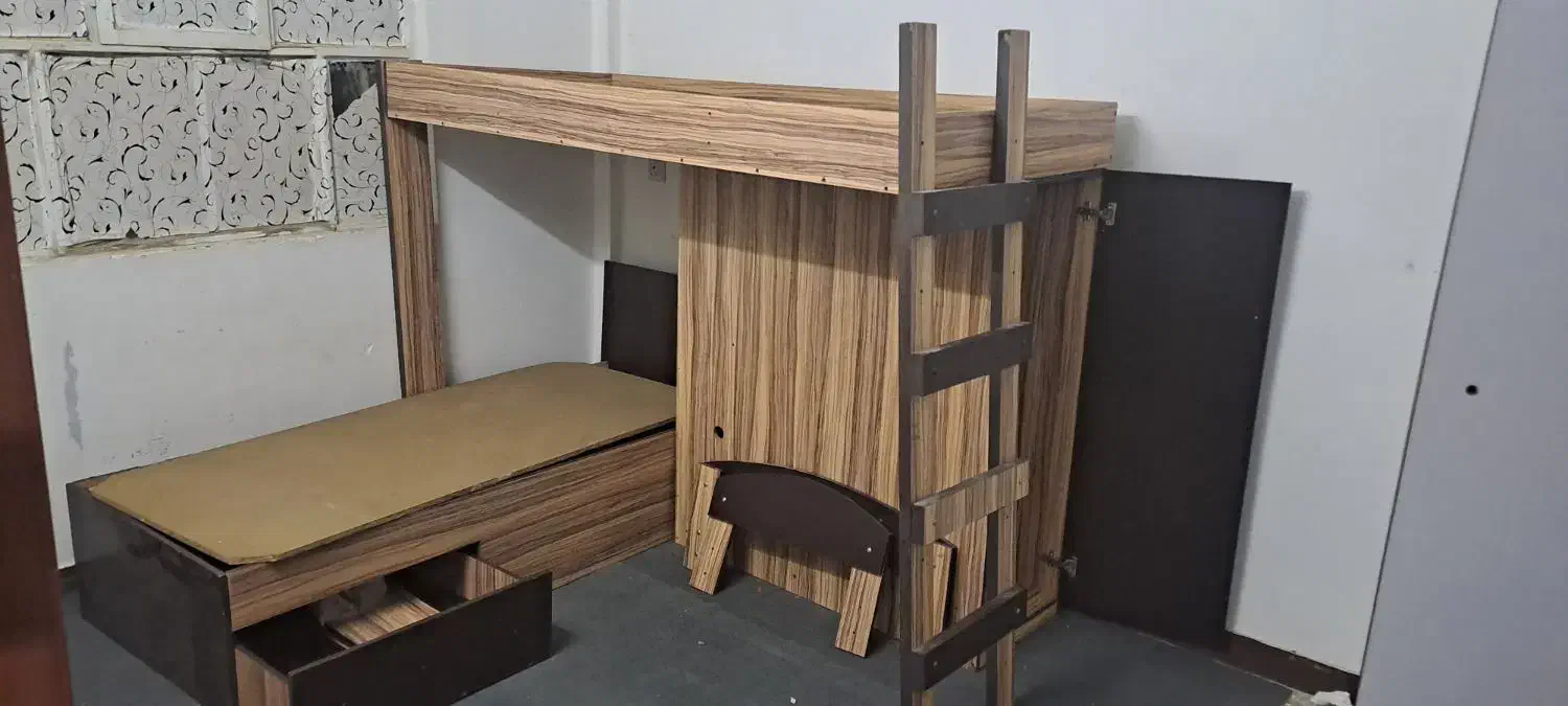 تخت 2 طبقه کودک و نوجوان|تخت و سرویس خواب|آبادان, |دیوار