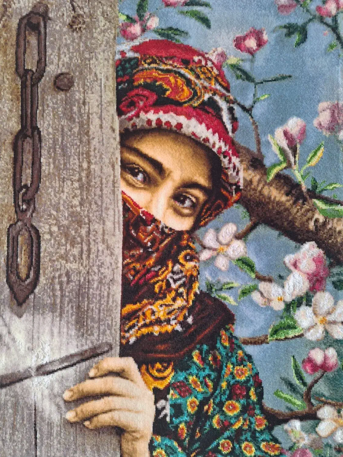 فرش دستباف دختر انتظار|تابلو فرش|اصفهان, سپاهانشهر|دیوار