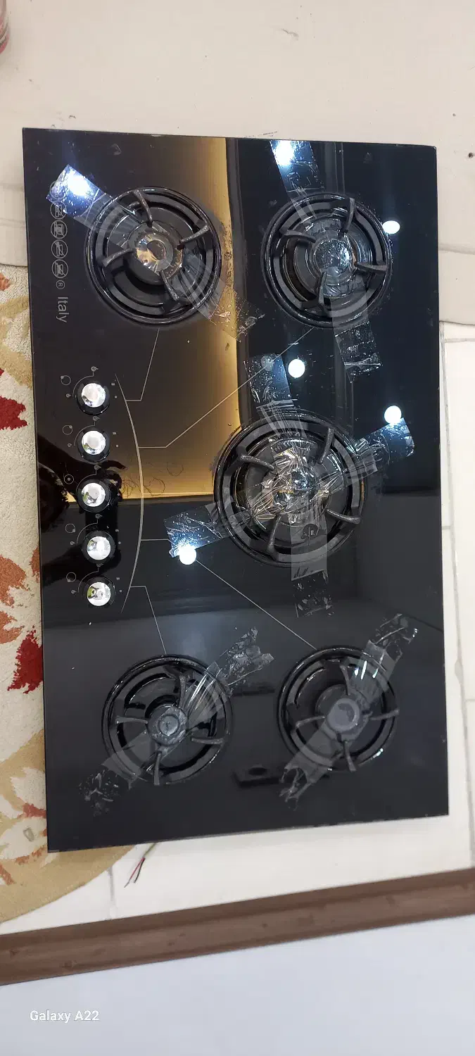 گاز صفحه ای پنج شعله صفحه شیشه|اجاق گاز و لوازم برقی پخت‌وپز|بهارستان, |دیوار