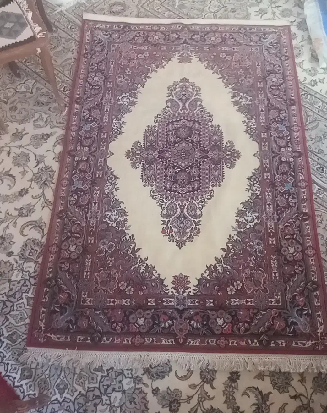 قالیچه دستباف پشمی ۱/۵×۲ بافت قم|فرش|تهران, جنت‌آباد مرکزی|دیوار