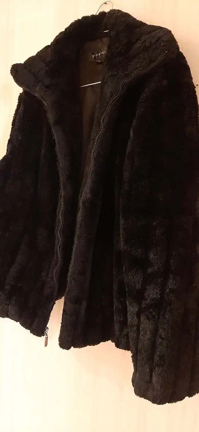 کت خز خارجی نو مشکی زیپ دار|لباس|تبریز, |دیوار