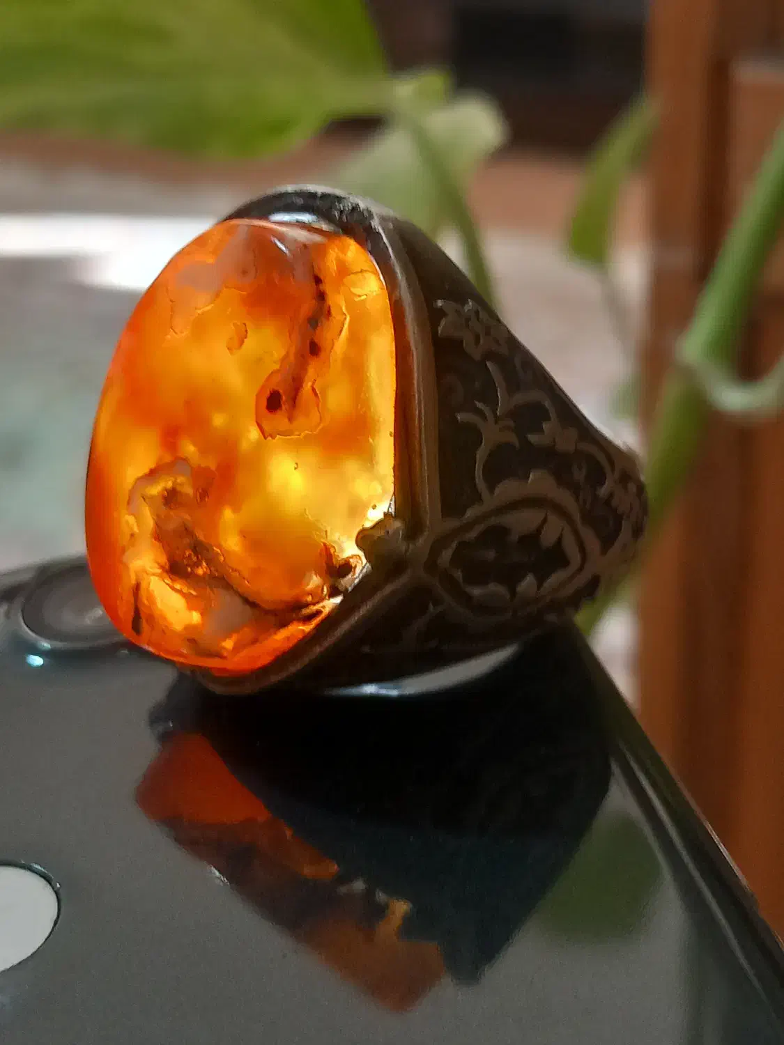 انگشتر عقیق عثمانی رکاب نقره سنگین وزن|کلکسیون اشیاء عتیقه|تاکستان, |دیوار