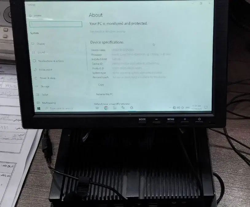 کیس دستاپ به همراه مینی مانیتور مخصوص|رایانه رومیزی|شوشتر, |دیوار