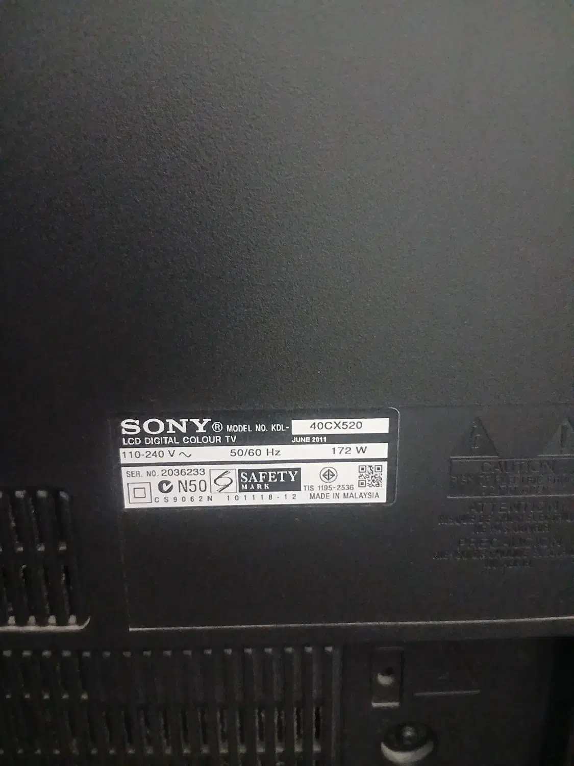 تلوزیون ۴۰ اینچ،سونی|تلویزیون و پروژکتور|ری, شهادت|دیوار