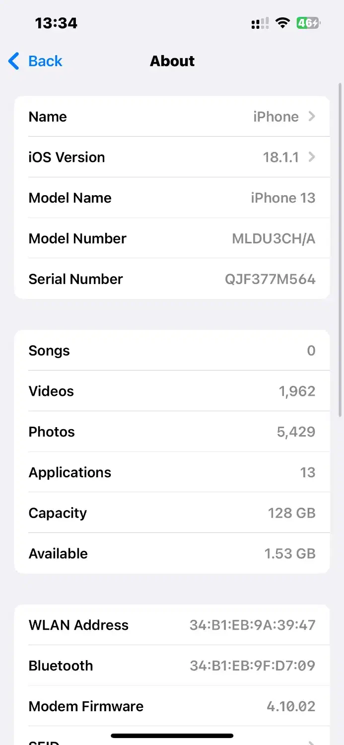 آیفون۱۳نرمال۱۲۸گیگ مشکی|موبایل|حمیدیا, |دیوار