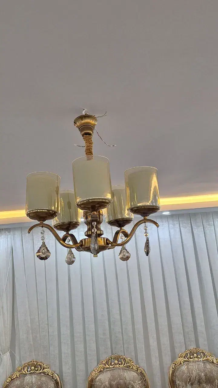 لوستر ۵ شاخه|لوستر و چراغ آویز|بیرجند, |دیوار