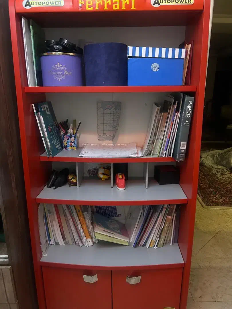 تخت ماشینی بچه گانه با کتابخانه ست|تخت و سرویس خواب|تهران, تهرانپارس غربی|دیوار