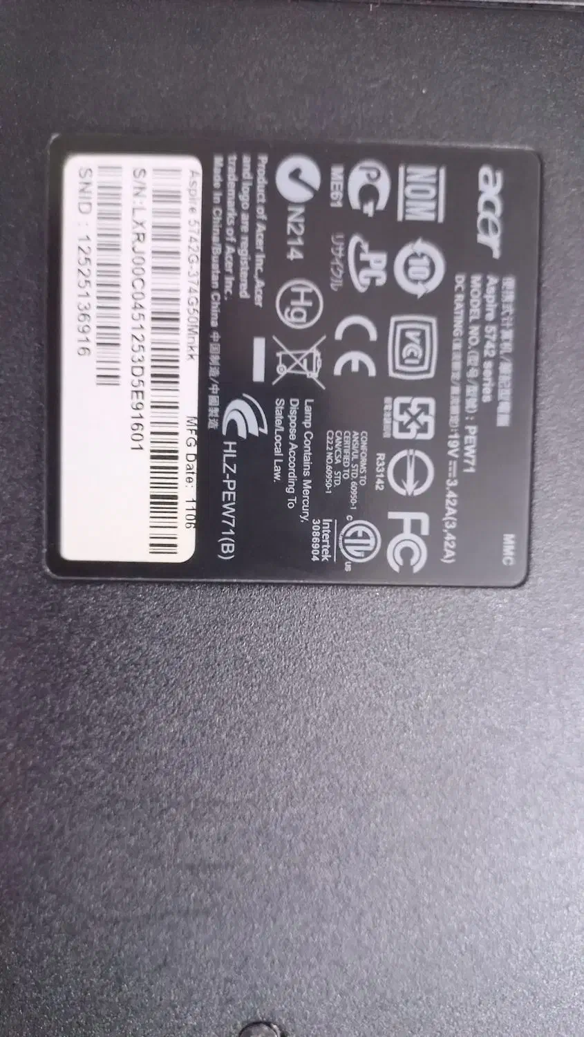 لپ تاپ acer مدل 5742|رایانه همراه|بروجرد, |دیوار