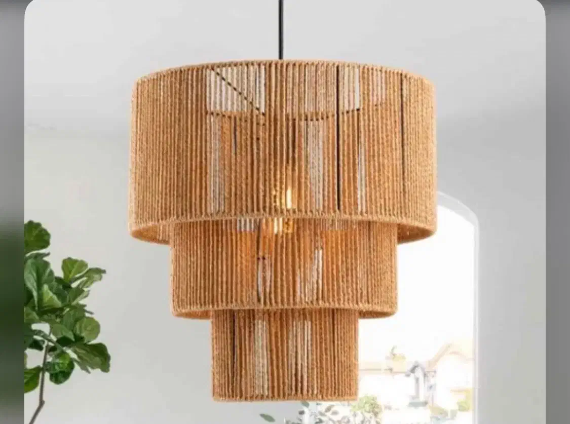 انواع لوستر مکرومه و رافیا|لوستر و چراغ آویز|کرج, برغان|دیوار