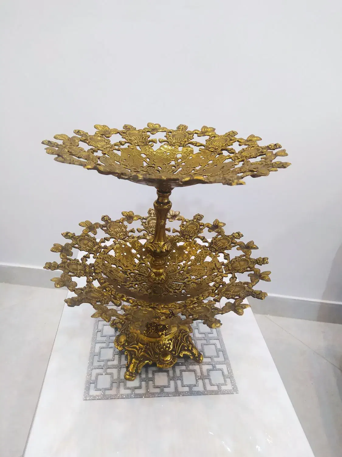 ظرف دو طبقه برنز|ظروف سرو و پذیرایی|سنندج, |دیوار