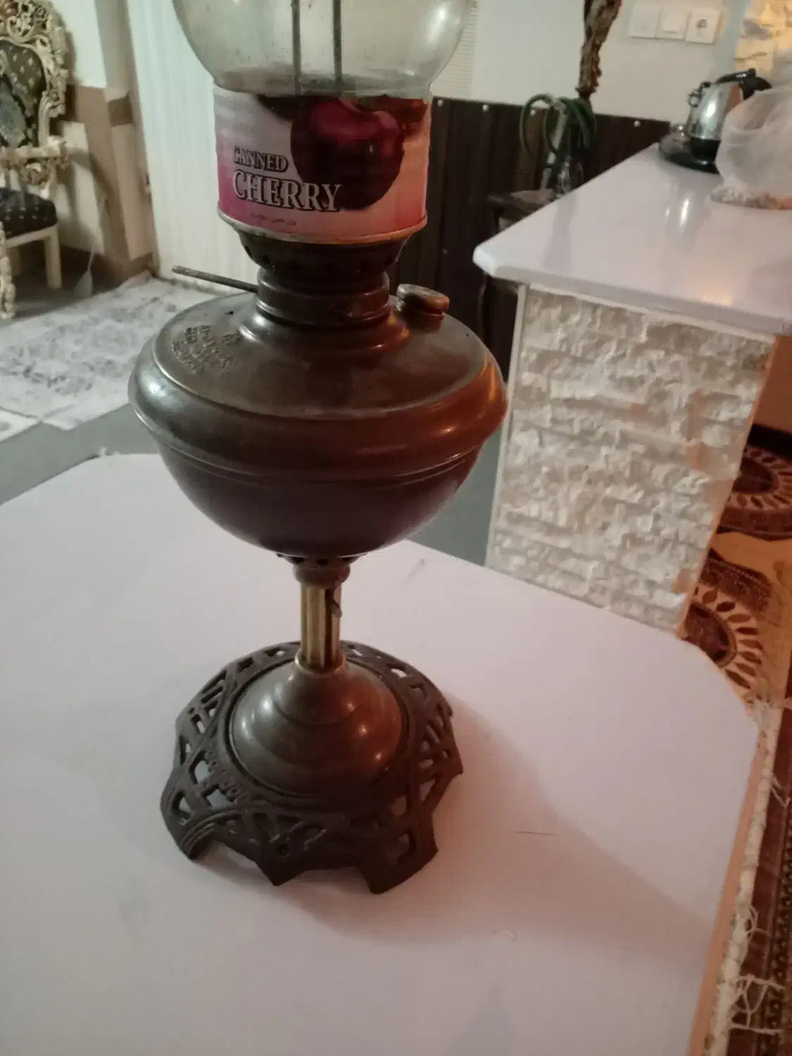 چراغ نفتی آبی سوز|کلکسیون اشیاء عتیقه|گنبد کاووس, |دیوار