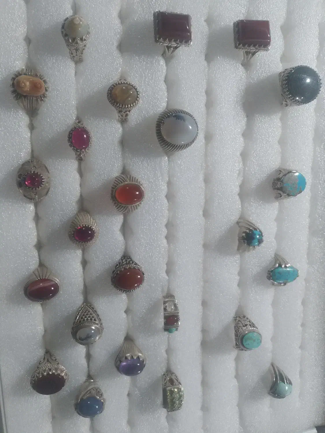 فروش انگشتر نقره با انواع نگینها|جواهرات|دامغان, |دیوار