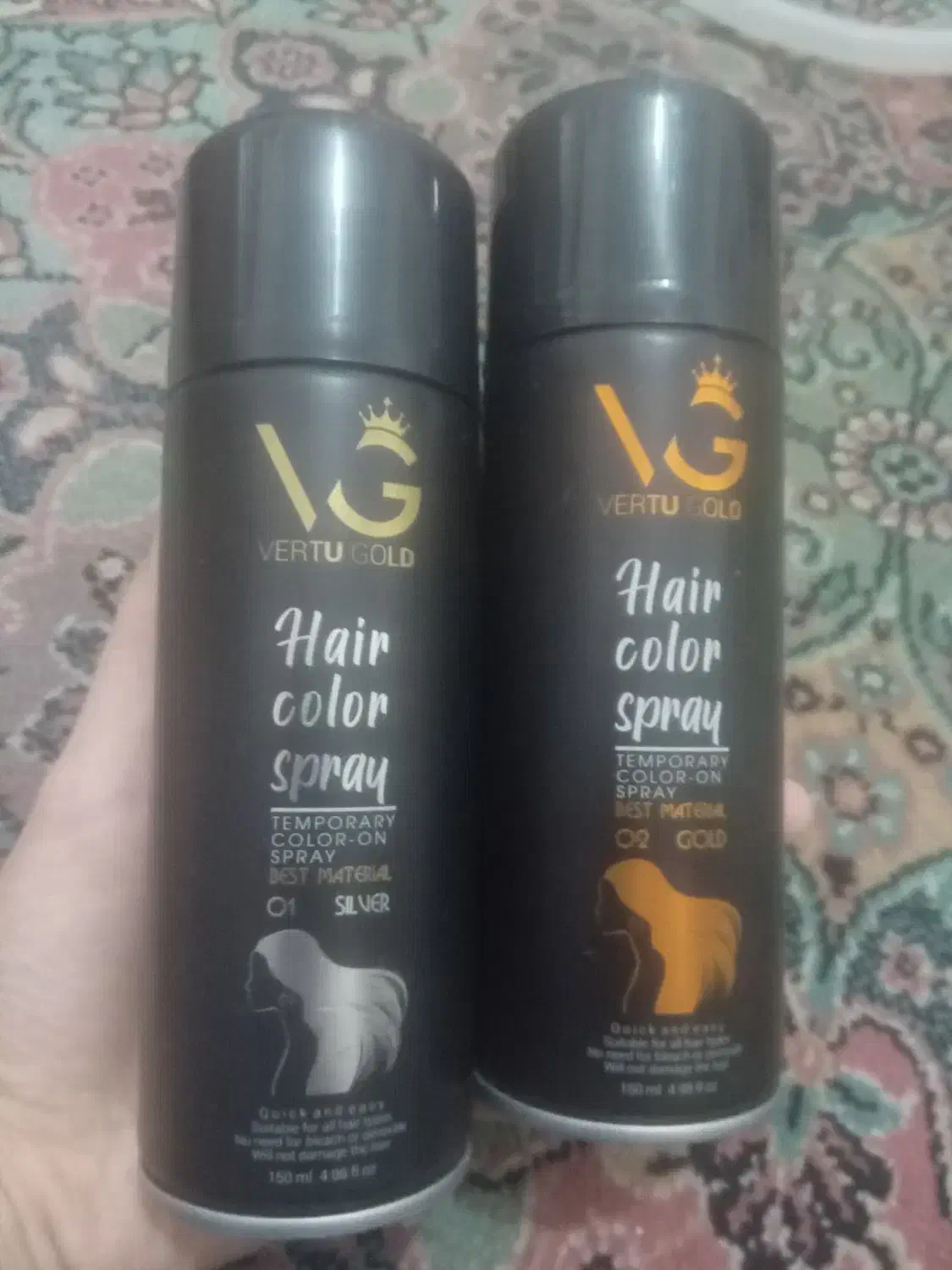 اسپری رنگ مو نقره ای و طلایی|آرایشی، بهداشتی، درمانی|قم, مسجد امام حسن|دیوار