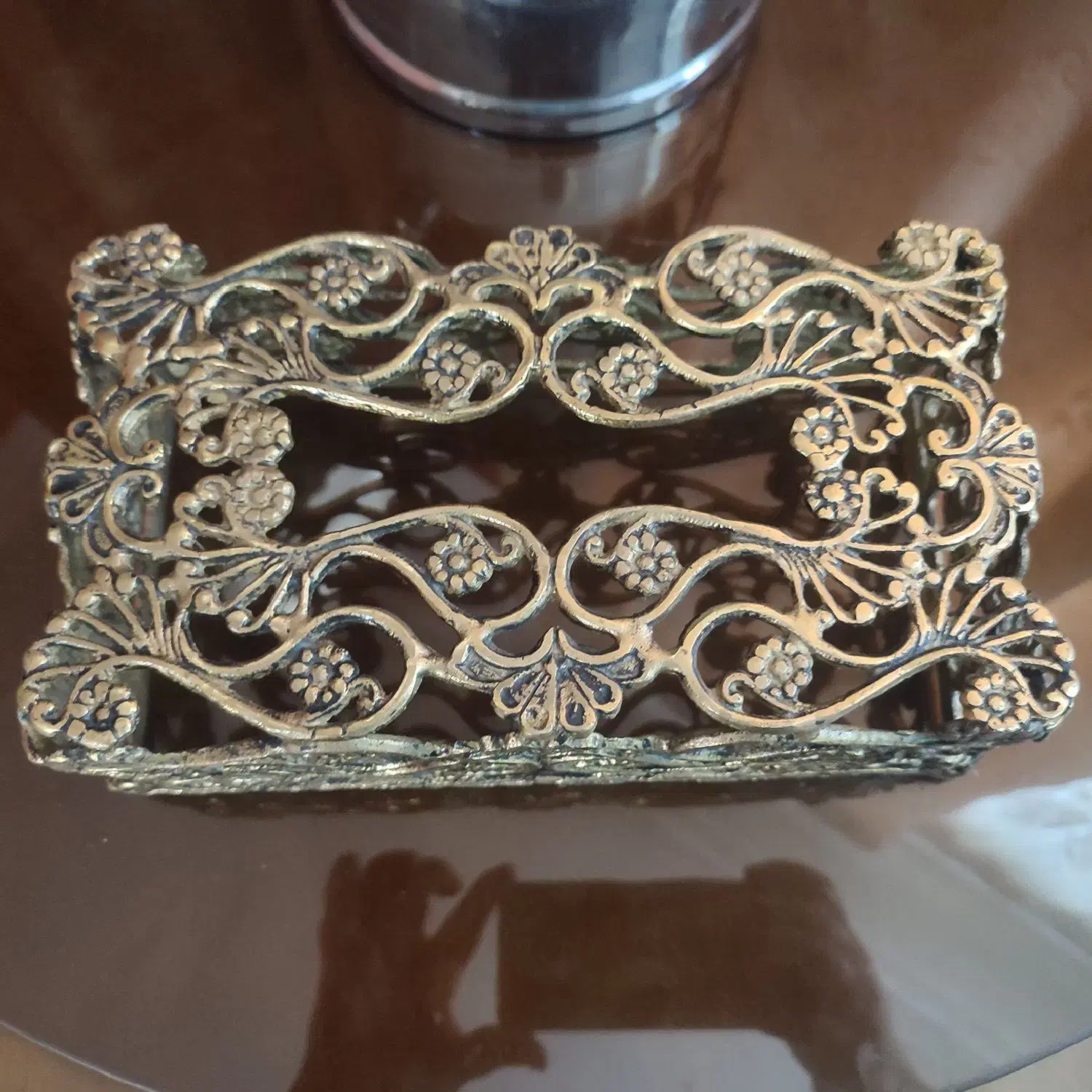 جا دستمال کاغذی برنز قدیمی واصل|صنایع دستی و سایر لوازم تزئینی|همدان, |دیوار