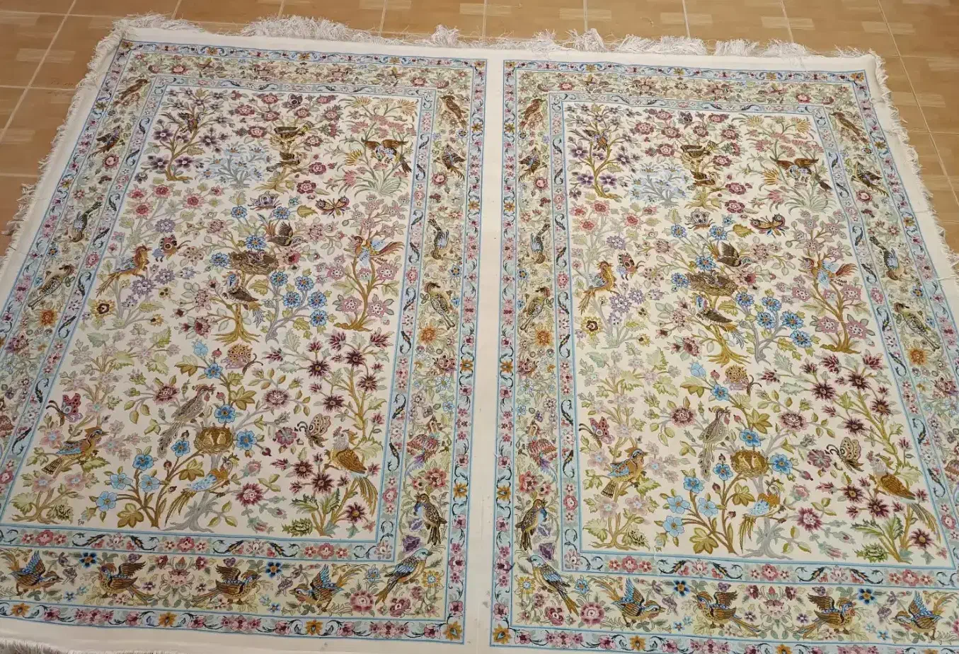 قالیچه جفت گل و بلبل خرید مستقیم از بافنده|فرش|تهران, فاطمی|دیوار