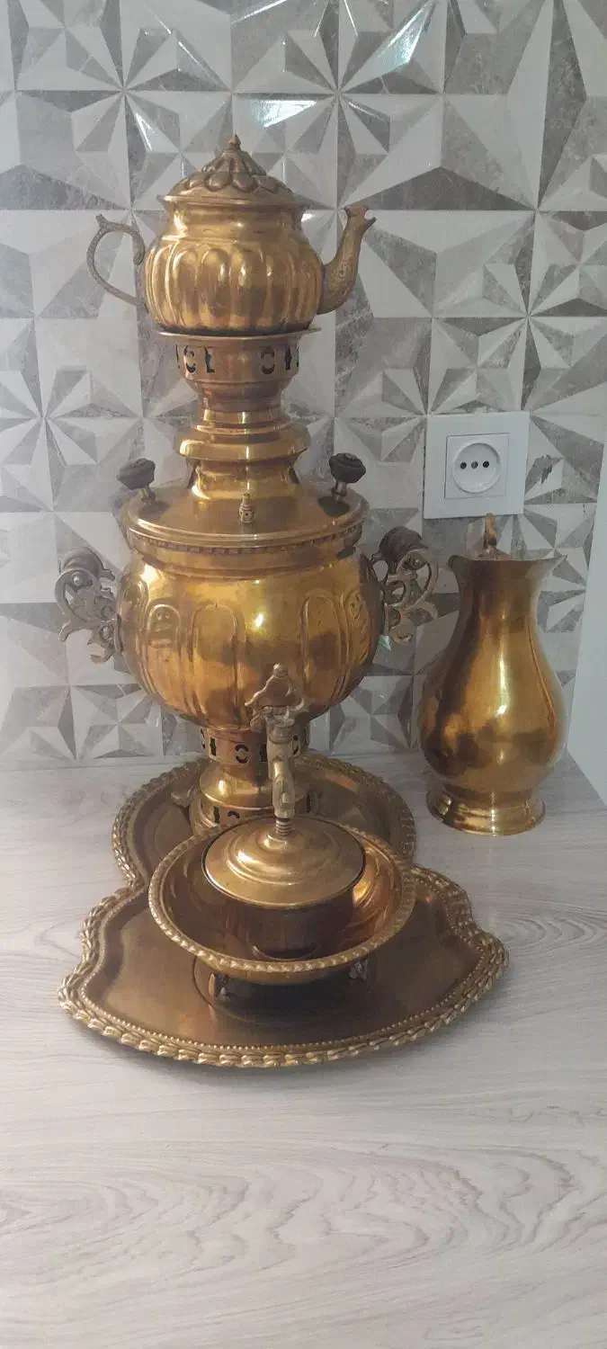 سماور ذغالی برنج|سماور، چای‌ساز، قهوه‌ساز|سمنان, |دیوار