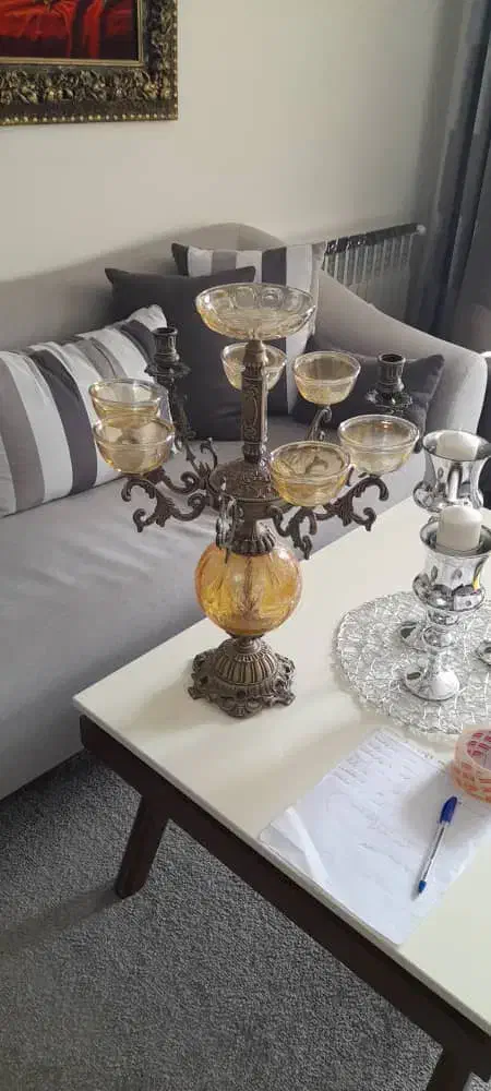 شمعدان برنز و شیشه|ظروف سرو و پذیرایی|محمدشهر, شهرک پیام (مهرالبرز)|دیوار